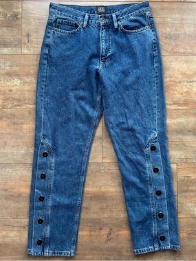 BDG Urban Outfitters High Rise Button Detail Straight Leg Jeans Size 27